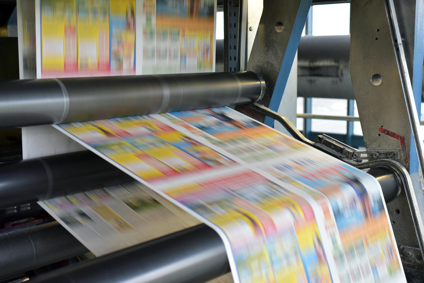 Image of newspaper being printed