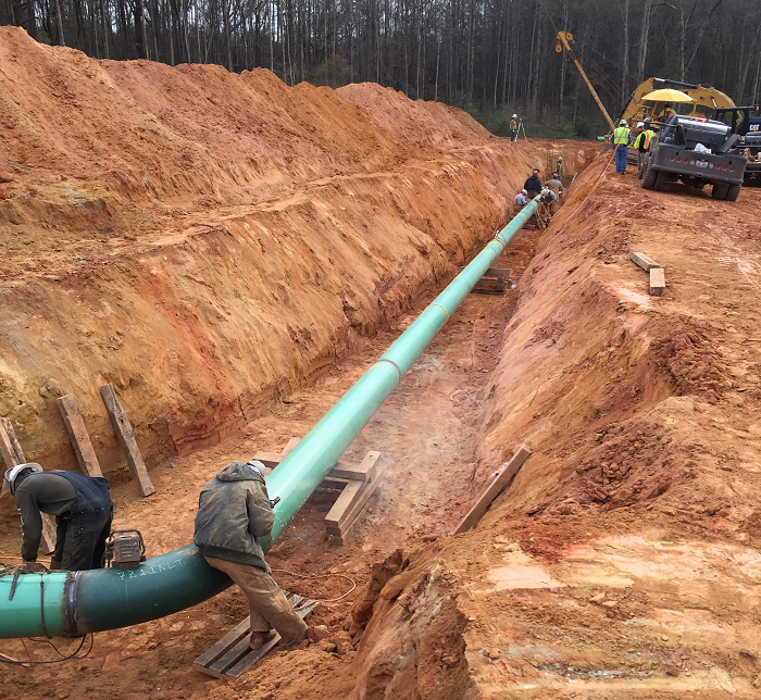 natural gas pipeline in the ground