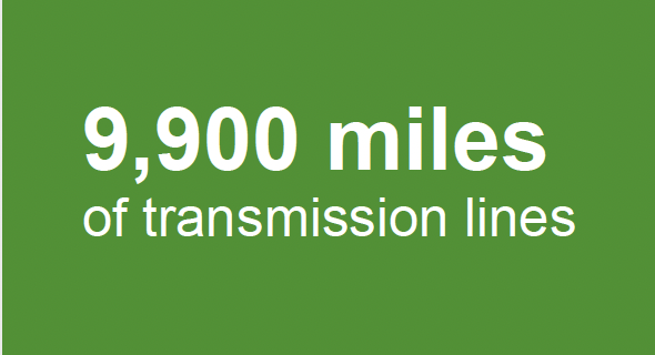 9,900 miles of transmission lines